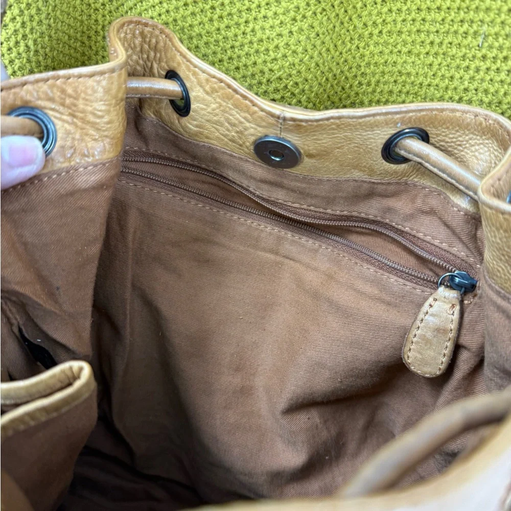 Unnamed leather woven hobo crossbody with drawstring purse